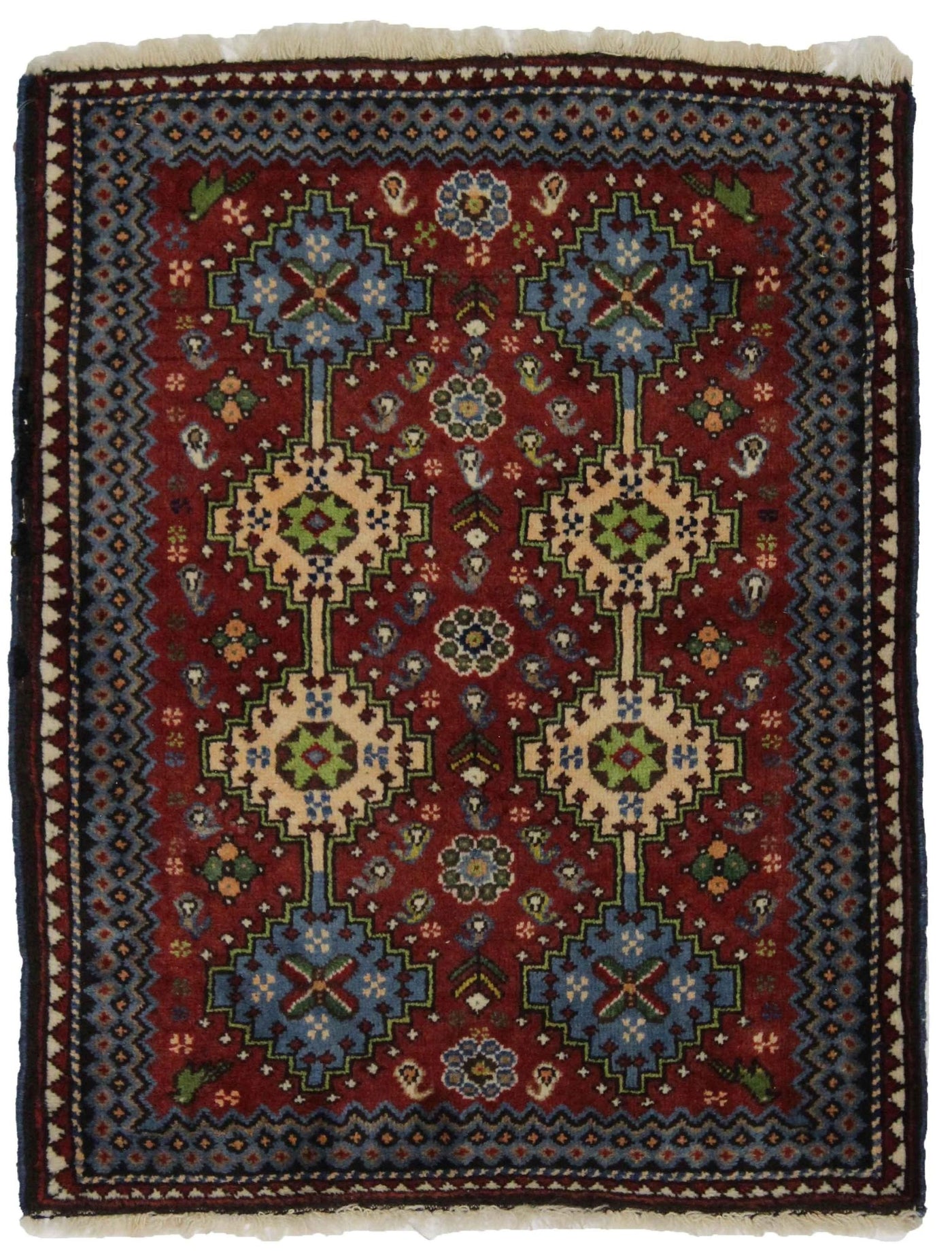 Canvello Hand Made Casual Panel Silkroad Yalameh Rug - 2'4'' X 2'1'' - Canvello