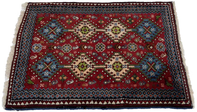 Canvello Hand Made Casual Panel Silkroad Yalameh Rug - 2'4'' X 2'1'' - Canvello