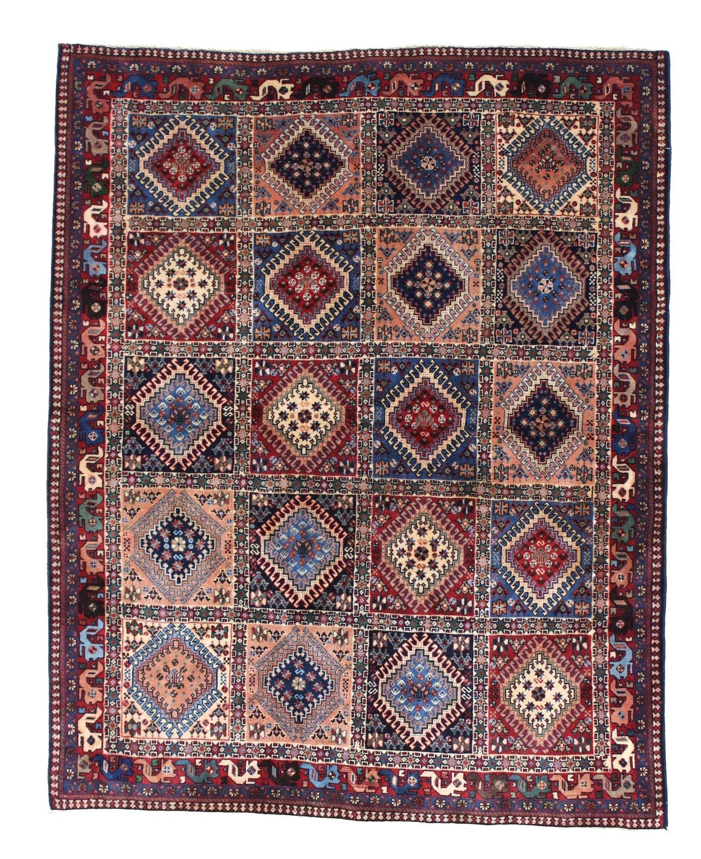 Canvello Hand Made Casual Panel Silkroad Yalameh Rug - 4'11'' X 6'3'' - Canvello