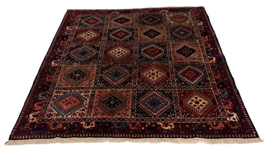 Canvello Hand Made Casual Panel Silkroad Yalameh Rug - 4'11'' X 6'3'' - Canvello