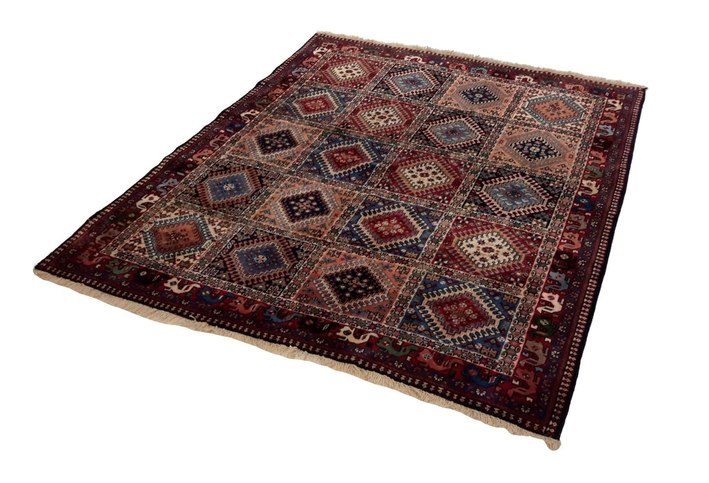 Canvello Hand Made Casual Panel Silkroad Yalameh Rug - 4'11'' X 6'3'' - Canvello