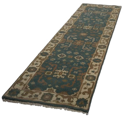 Canvello Hand Made Formal All Over Indo Oushak Rug - 2'7'' X 9'10''