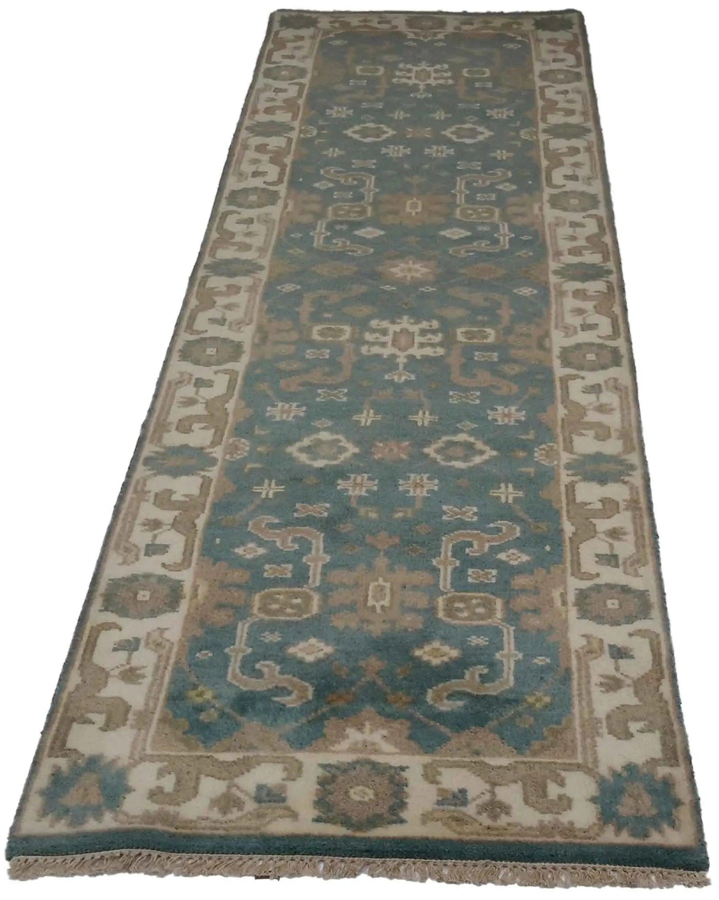 Canvello Hand Made Formal All Over Indo Oushak Rug - 2'7'' X 9'10'' - Canvello