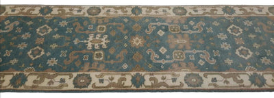 Canvello Hand Made Formal All Over Indo Oushak Rug - 2'7'' X 9'10'' - Canvello