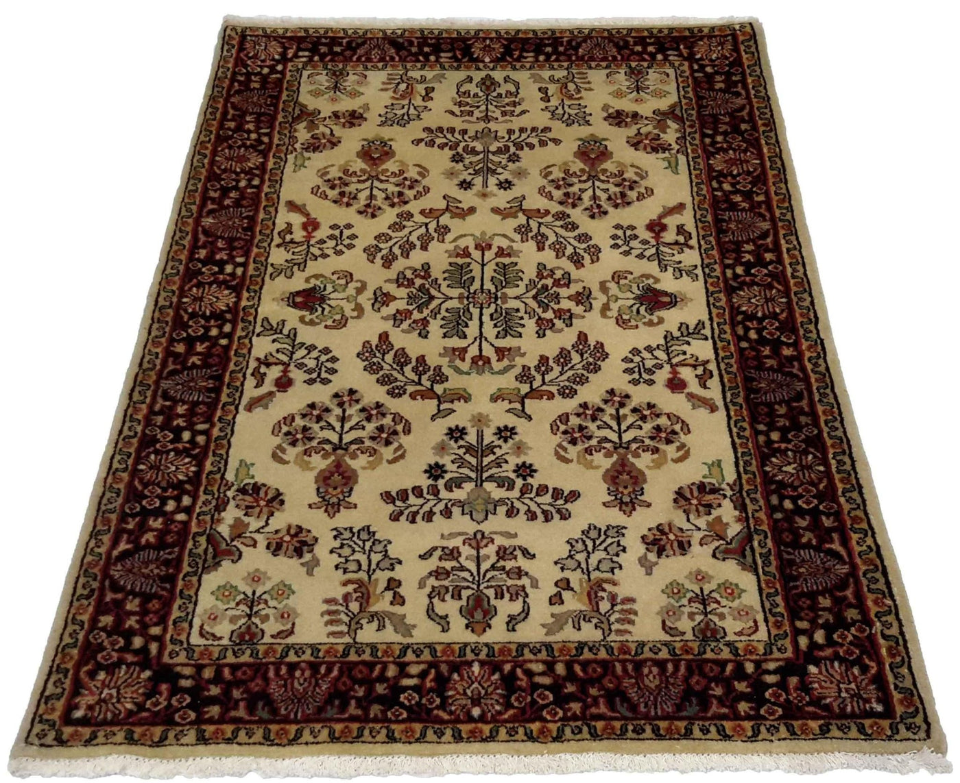 Canvello Hand Made Formal All Over Indo Saurough Rug - 3'3'' X 5'1'' - Canvello