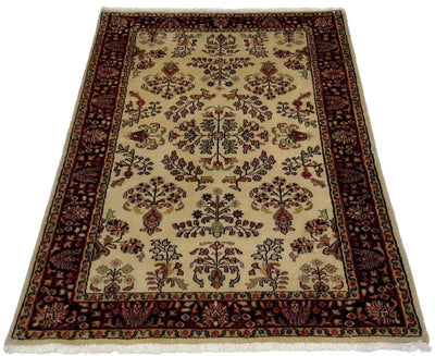 Canvello Hand Made Formal All Over Indo Saurough Rug - 3'3'' X 5'1'' - Canvello