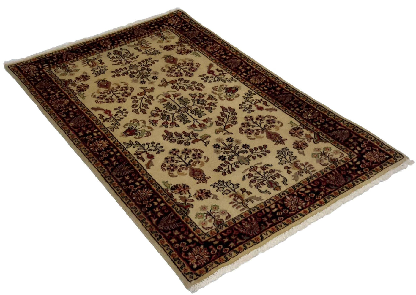 Canvello Hand Made Formal All Over Indo Saurough Rug - 3'3'' X 5'1'' - Canvello