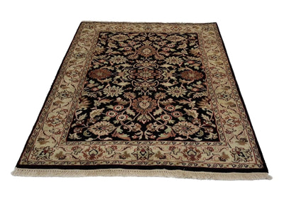 Canvello Hand Made Formal All Over Indo Tabriz Design Rug - 4'0'' X 5'10'' - Canvello