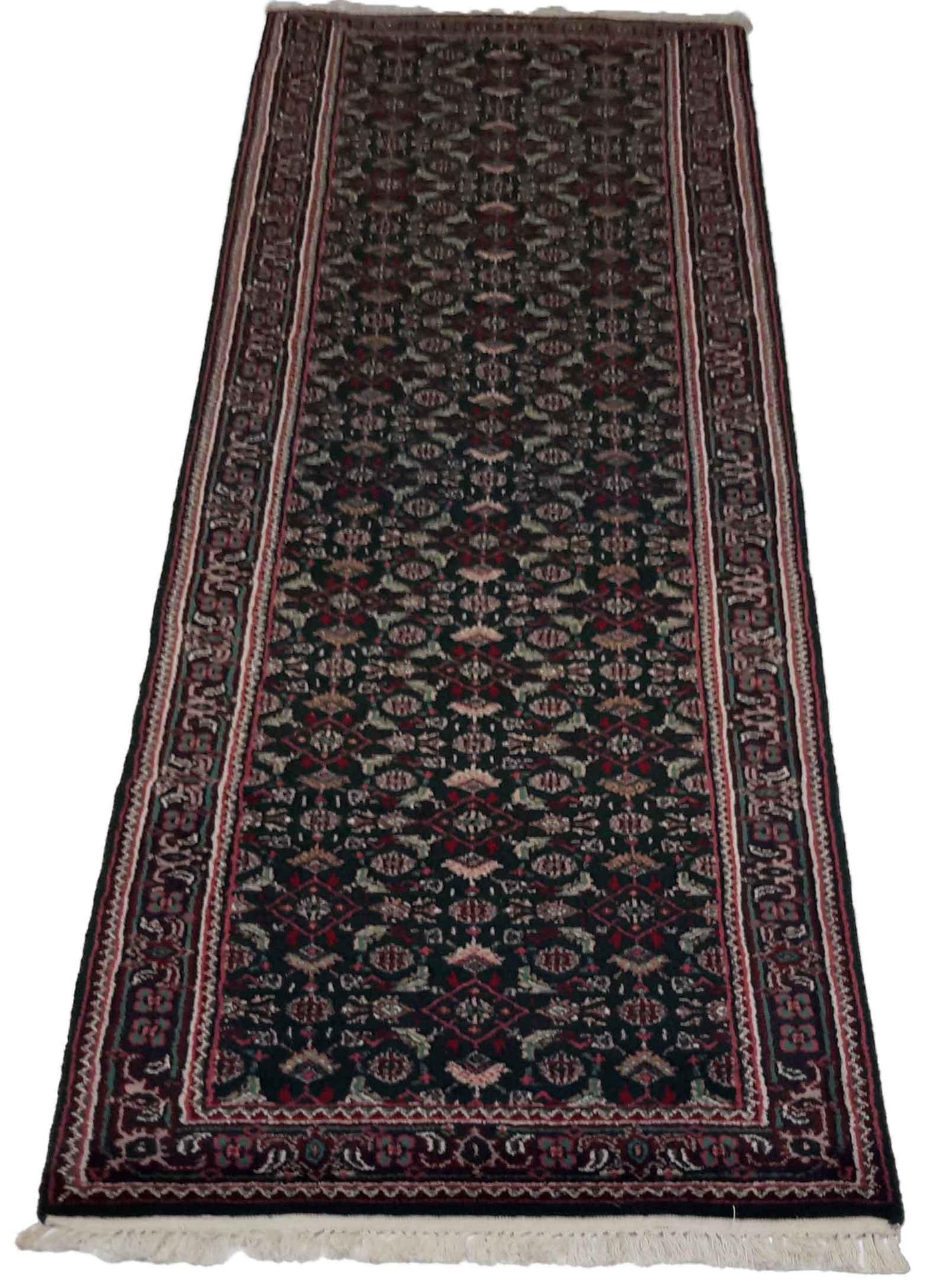 Canvello Hand Made Formal All Over Indo Tabriz Rug - 2'7'' X 10'1''