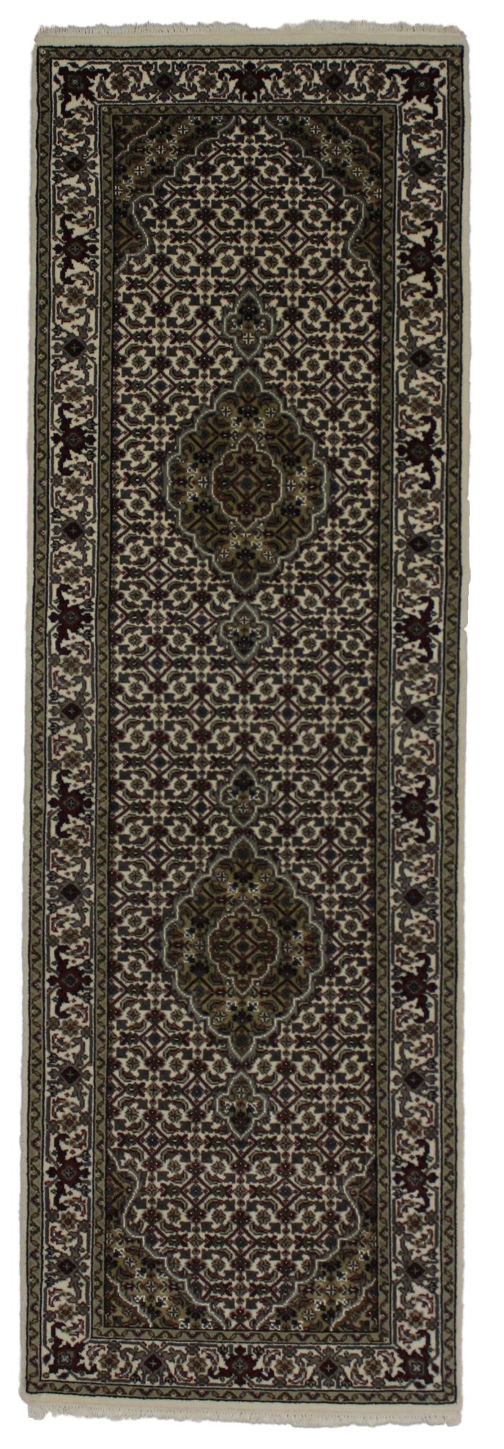 Canvello Hand Made Formal All Over Indo Tabriz Rug - 2'7'' X 8'1'' - Canvello