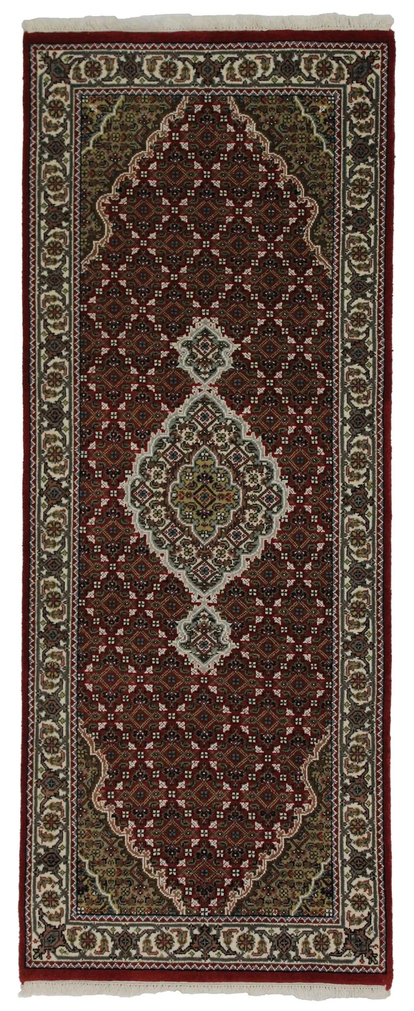 Canvello Hand Made Formal All Over Indo Tabriz Rug - 2'9'' X 6'9'' - Canvello