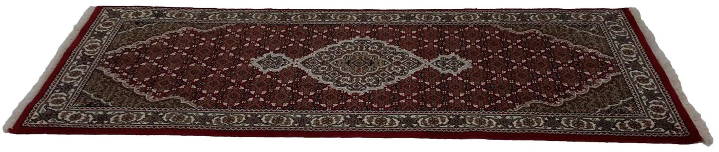 Canvello Hand Made Formal All Over Indo Tabriz Rug - 2'9'' X 6'9'' - Canvello