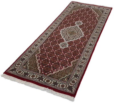 Canvello Hand Made Formal All Over Indo Tabriz Rug - 2'9'' X 6'9'' - Canvello