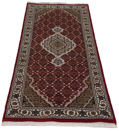 Canvello Hand Made Formal All Over Indo Tabriz Rug - 2'9'' X 6'9'' - Canvello