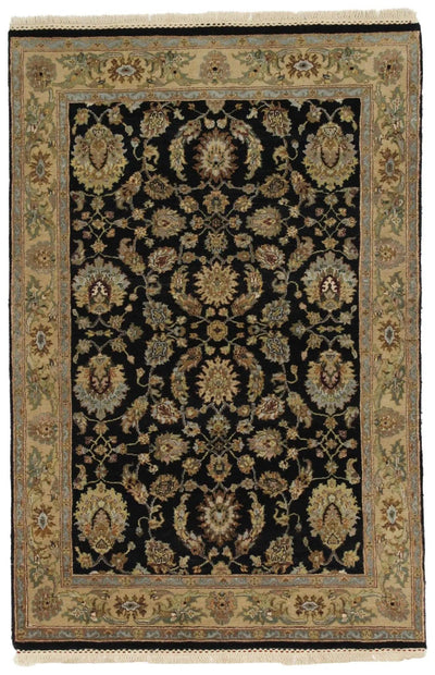 Canvello Hand Made Formal All Over Indo Tabriz Rug - 4'0'' X 6'0''
