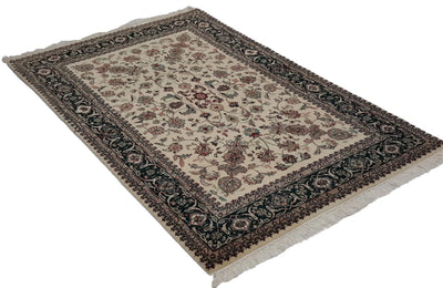 Canvello Hand Made Formal All Over Indo Tabriz Rug - 4'0'' X 6'0''