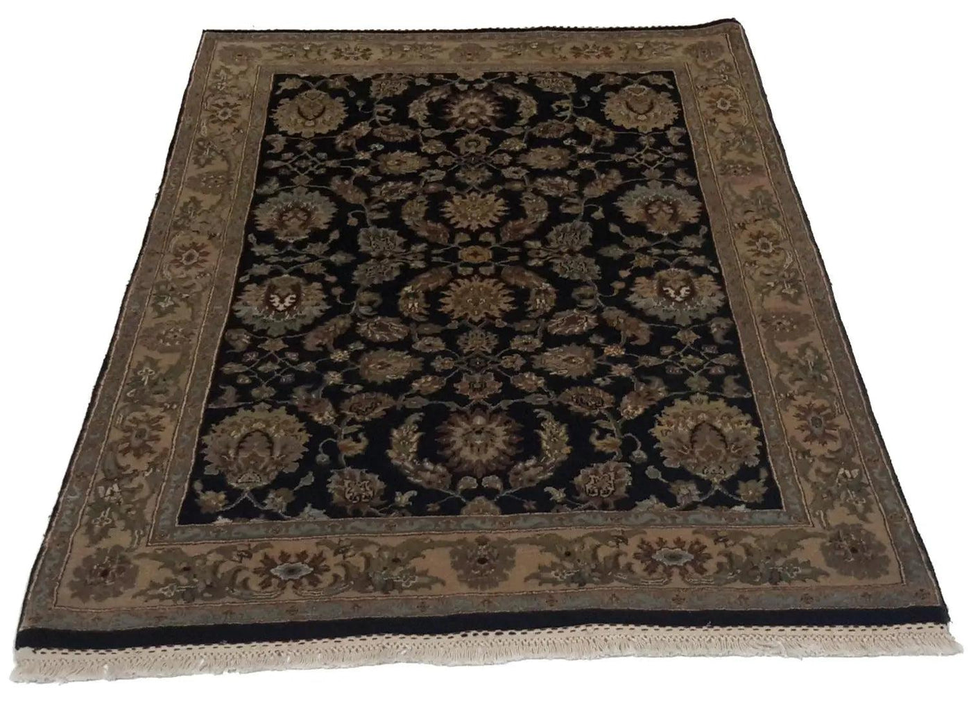 Canvello Hand Made Formal All Over Indo Tabriz Rug - 4'0'' X 6'0'' - Canvello