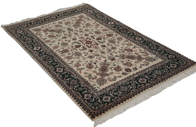 Canvello Hand Made Formal All Over Indo Tabriz Rug - 4'0'' X 6'0'' - Canvello