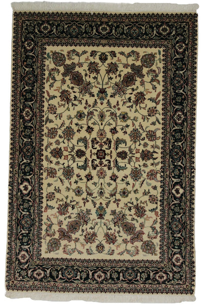 Canvello Hand Made Formal All Over Indo Tabriz Rug - 4'0'' X 6'0'' - Canvello