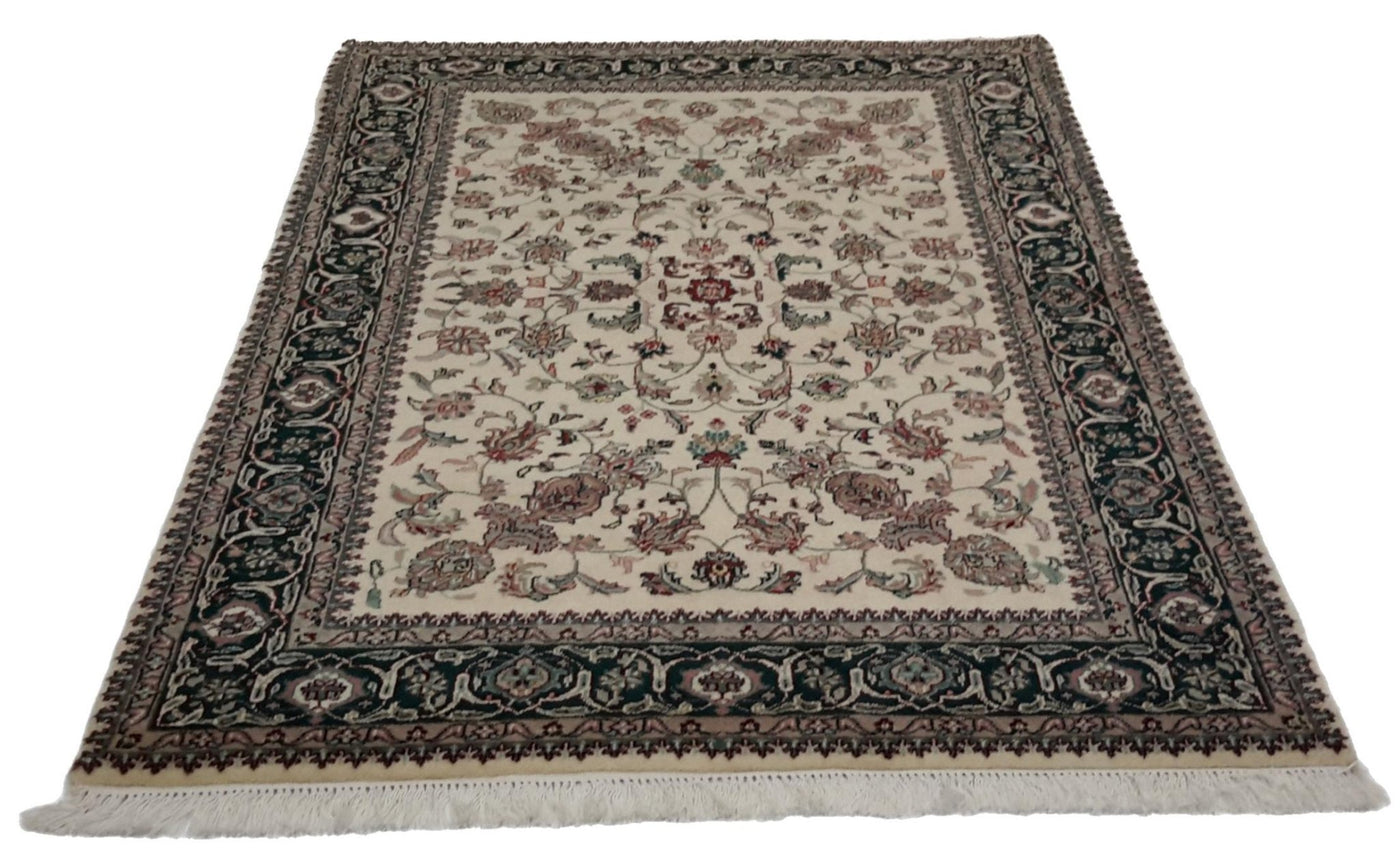 Canvello Hand Made Formal All Over Indo Tabriz Rug - 4'0'' X 6'0'' - Canvello