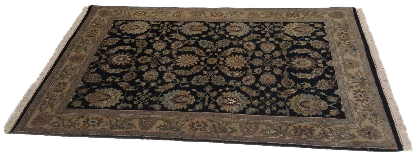 Canvello Hand Made Formal All Over Indo Tabriz Rug - 4'0'' X 6'0'' - Canvello