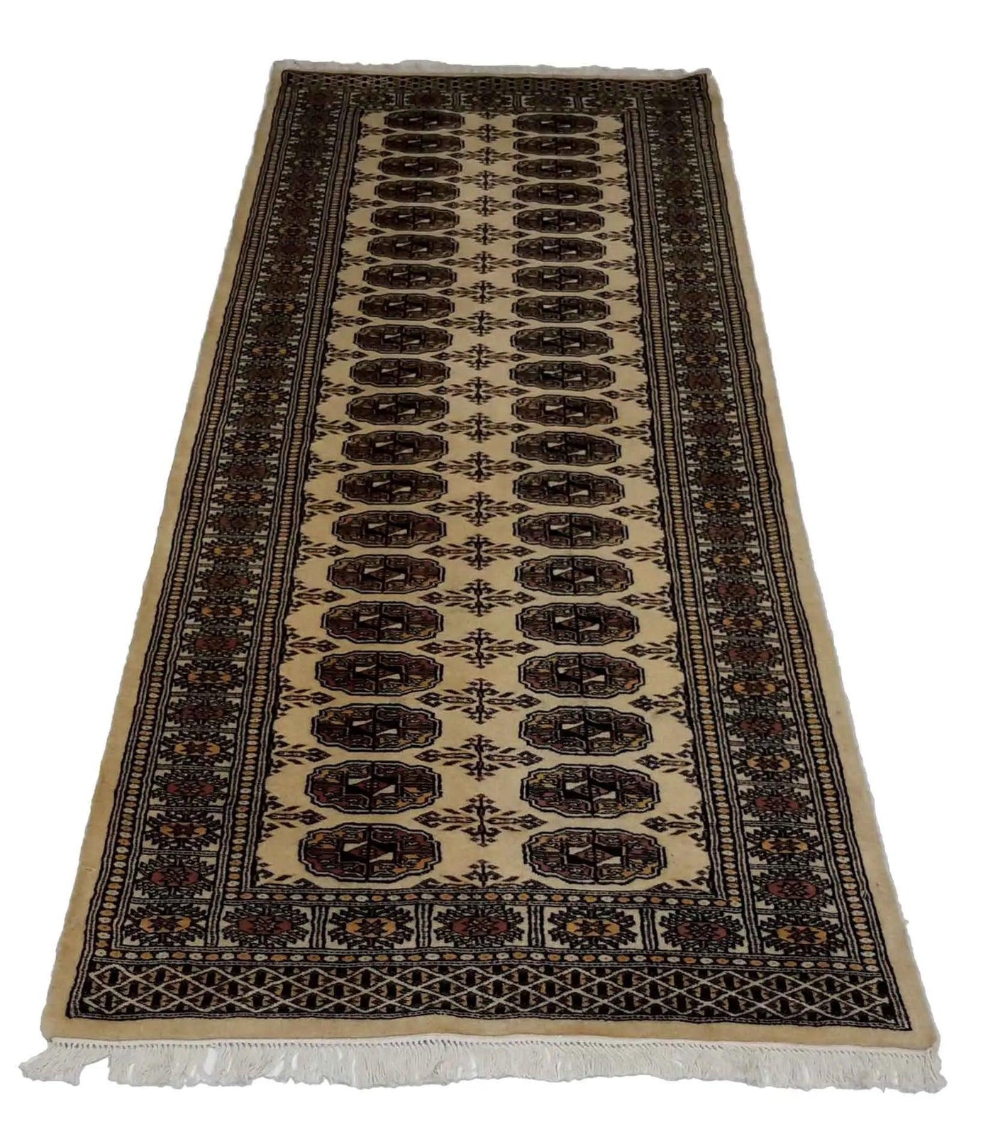 Canvello Hand Made Formal All Over Pakistan Bokhara Rug - 2'7'' X 8'0'' - Canvello