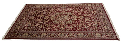 Canvello Hand Made Formal All Over Pakistan Tabriz Design Rug - 4'0'' X 6'2'' - Canvello