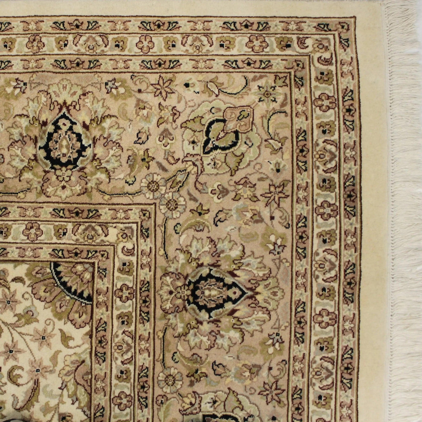 Canvello Hand Made Formal All Over Pakistan Tabriz Rug - 9'2'' X 12'1'' - Canvello