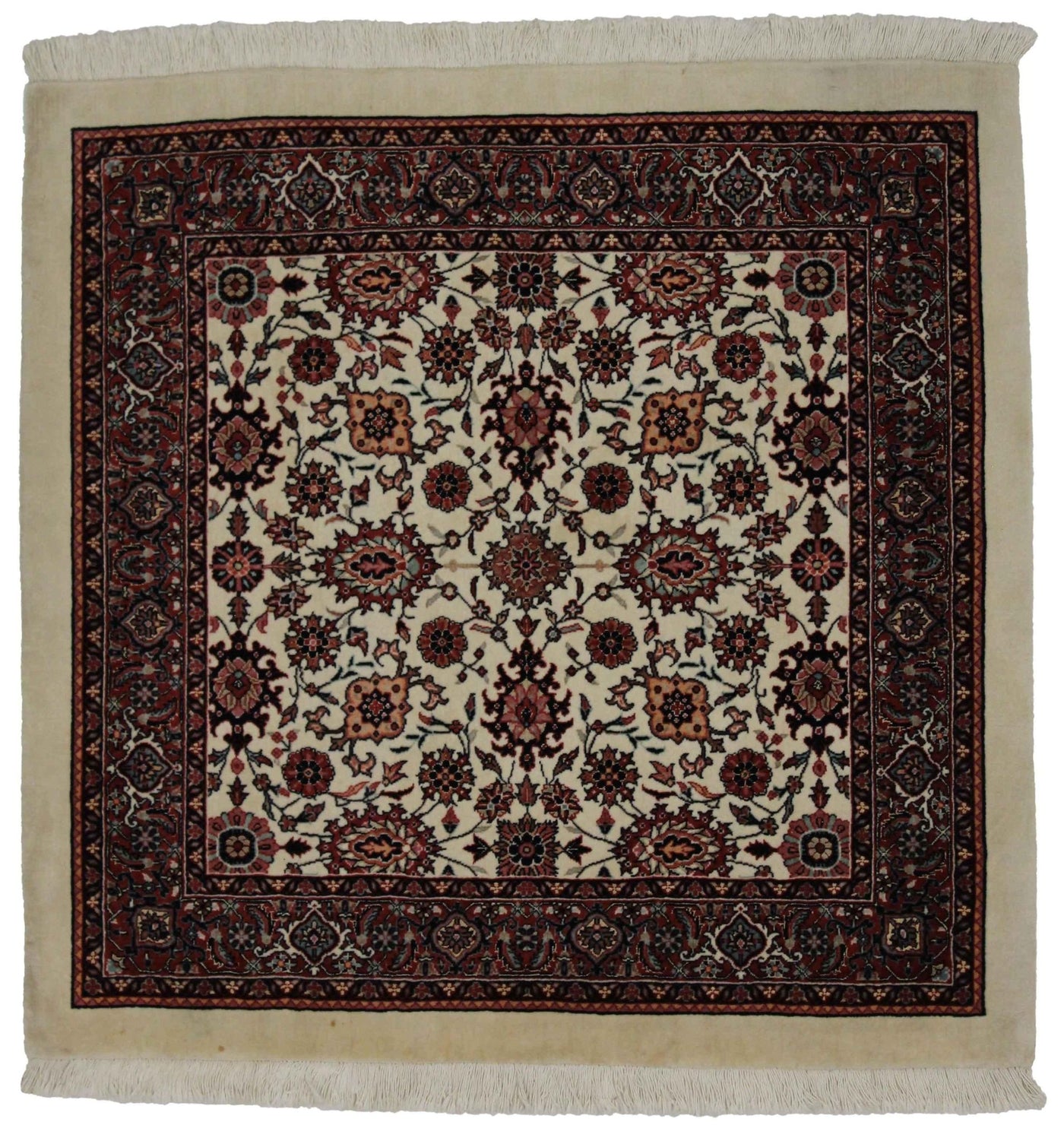 Canvello Hand Made Formal All Over Silkroad Bidjar Rug - 3'3'' X 3'3'' - Canvello