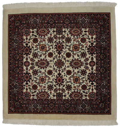 Canvello Hand Made Formal All Over Silkroad Bidjar Rug - 3'3'' X 3'3'' - Canvello