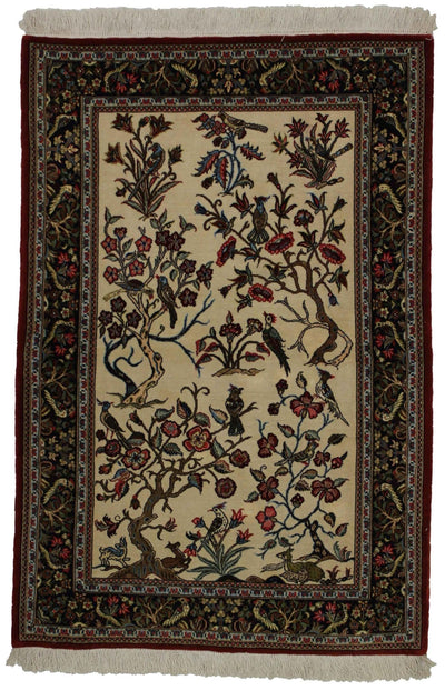 Canvello Hand Made Formal All Over Silkroad Bidjar Rug - 3'6'' X 5'2'' - Canvello