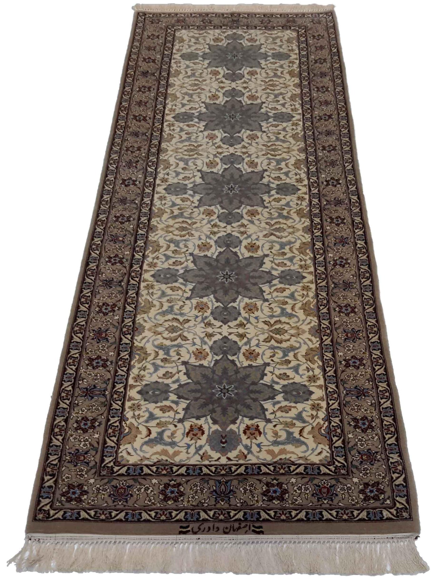 Canvello Hand Made Formal All Over Persian Isfahan Rug - 2'6'' X 8'4''