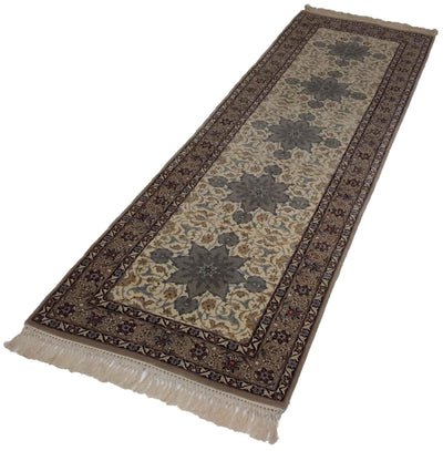 Canvello Hand Made Formal All Over Silkroad Isfahan Rug - 2'6'' X 8'4'' - Canvello