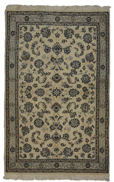 Canvello Hand Made Formal All Over Silkroad Nain 9 Line Rug - 2'11'' X 4'8'' - Canvello