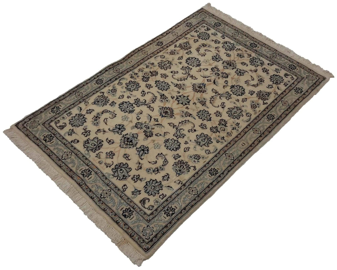 Canvello Hand Made Formal All Over Silkroad Nain 9 Line Rug - 2'11'' X 4'8'' - Canvello