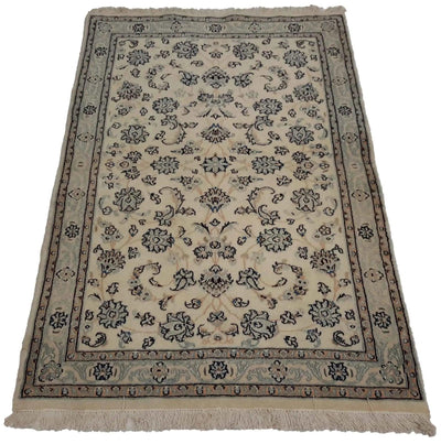 Canvello Hand Made Formal All Over Silkroad Nain 9 Line Rug - 2'11'' X 4'8'' - Canvello