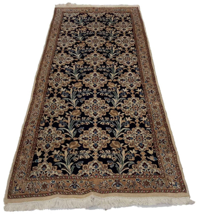 Canvello Hand Made Formal All Over Silkroad Nain 9 Line Rug - 2'11'' X 8'0'' - Canvello