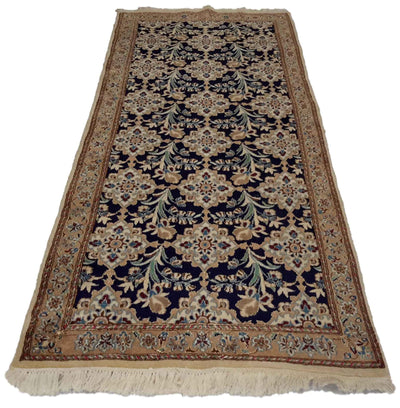 Canvello Hand Made Formal All Over Silkroad Nain 9 Line Rug - 2'11'' X 8'0'' - Canvello