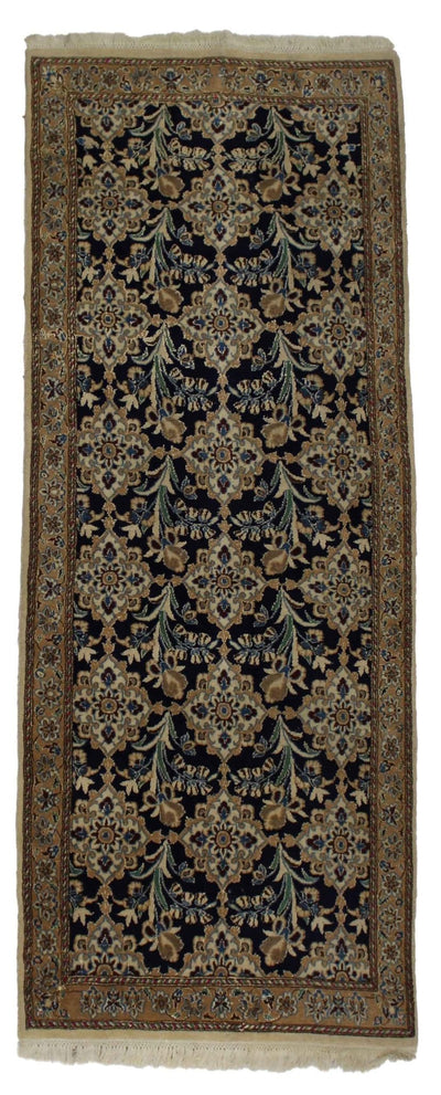 Canvello Hand Made Formal All Over Silkroad Nain 9 Line Rug - 2'11'' X 8'0'' - Canvello