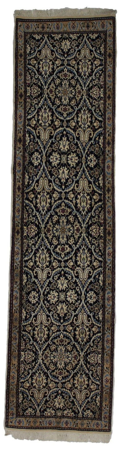 Canvello Hand Made Formal All Over Silkroad Nain 9 Line Rug - 2'4'' X 9'8'' - Canvello