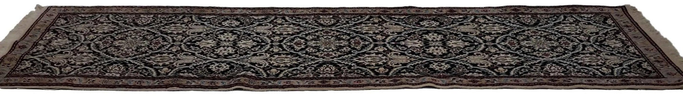 Canvello Hand Made Formal All Over Silkroad Nain 9 Line Rug - 2'4'' X 9'8'' - Canvello