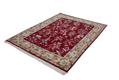 Canvello Hand Made Formal All Over Silkroad Tabriz Rug - 4'10'' X 6'5'' - Canvello