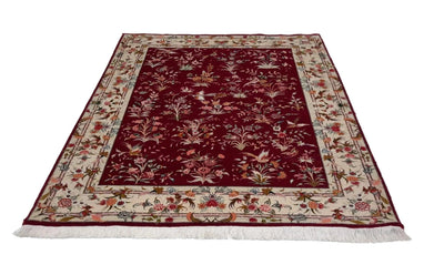 Canvello Hand Made Formal All Over Silkroad Tabriz Rug - 4'10'' X 6'5'' - Canvello