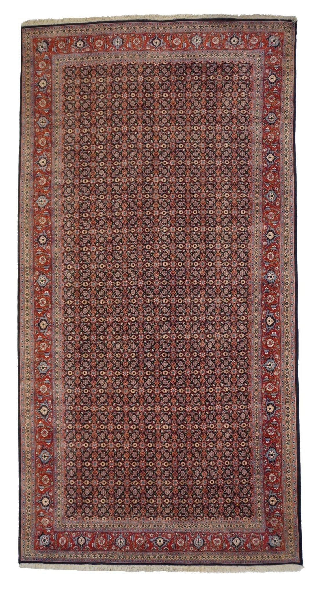 Canvello Hand Made Formal All Over Silkroad Tabriz Rug - 6'8'' X 13'0'' - Canvello