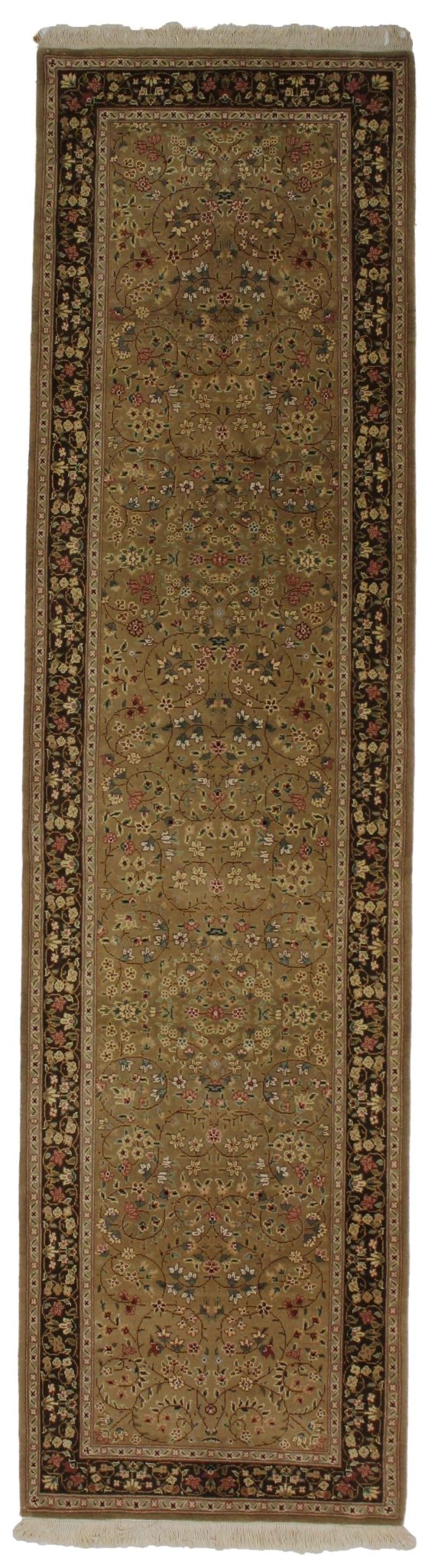 Canvello Hand Made Formal All Over Sino Isfahan Rug - 2'7'' X 10'0'' - Canvello