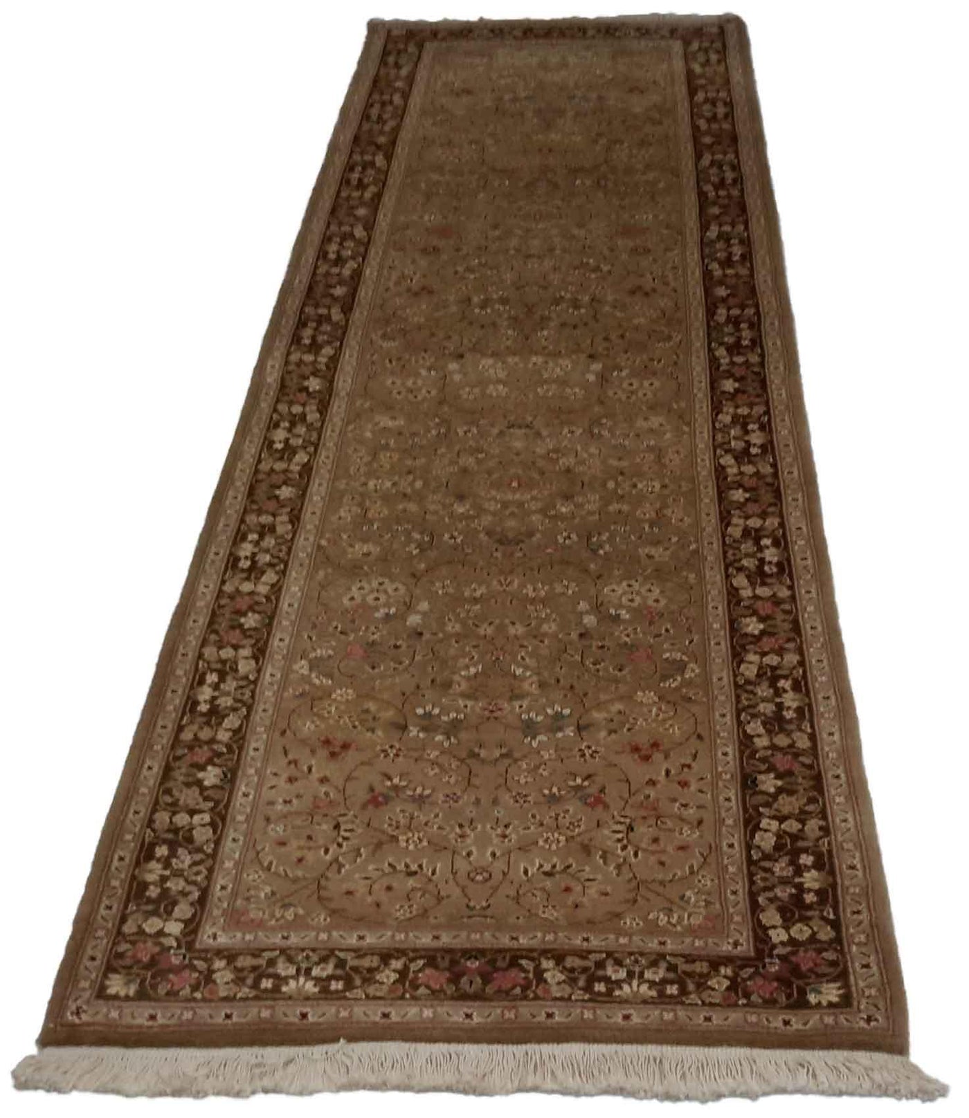 Canvello Hand Made Formal All Over Sino Isfahan Rug - 2'7'' X 10'0'' - Canvello