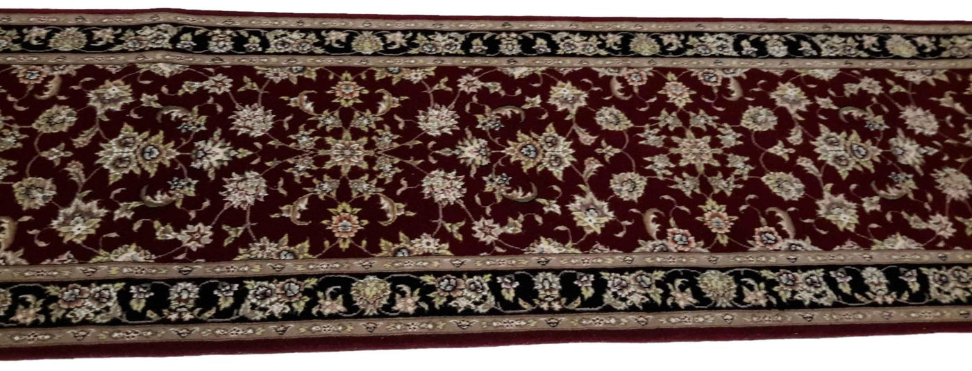 Canvello Hand Made Formal All Over Sino Tabriz Rug - 2'7'' X 12'0'' - Canvello