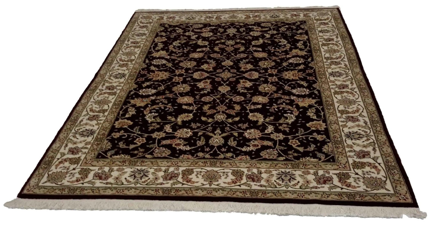 Canvello Hand Made Formal All Over Sino Tabriz Rug - 5'7'' X 8'0'' - Canvello