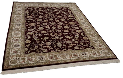 Canvello Hand Made Formal All Over Sino Tabriz Rug - 5'7'' X 8'0'' - Canvello