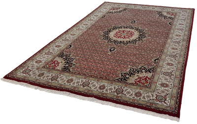 Canvello Hand Made Formal Medallion Indo Bidjar Rug - 6'4'' X 10'0'' - Canvello